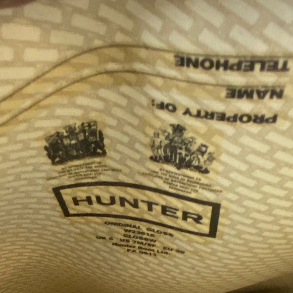 Hunter waterproof rain winter boots with removable sock leg warmer, size size 8 - Picture 4 of 10